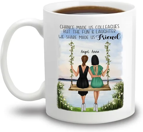 Miniatura 8 de Taza personalizada con texto en inglés "There Are Friends There Is Family And Then There Are Friends That Become Family", taza de café personalizada