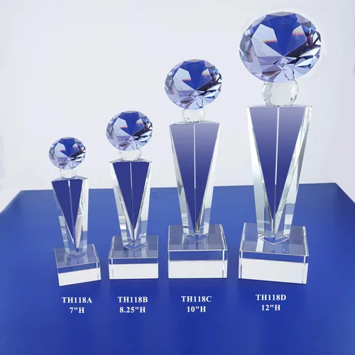 Miniatura 12 de Trofeo óptico del grabado láser personalizado Reconocimiento Realidad del trofeo de los premios del trofeo del diamante del cristal