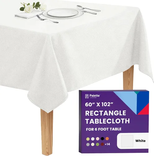 Miniatura 22 de Gee Di Moda - Mantel rectangular de 60 x 84 pulgadas – Mantel rectangular de poliéster lavable para mesa de 5 pies