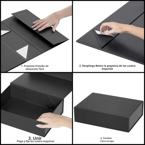 Miniatura 3 de Caja de regalo negra de 11.9" x 8.5" x 3.3" con tapa de cierre magnético, cajas de regalo para damas de honor, caja linda, cajas de regalo de Negro