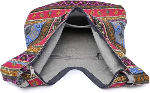 Miniatura 152 de Bolsa de hombro para mujer, de lona en estilo hippie/bohemio para llevar cruzada al hombro, disponible en diferentes colores y estampados