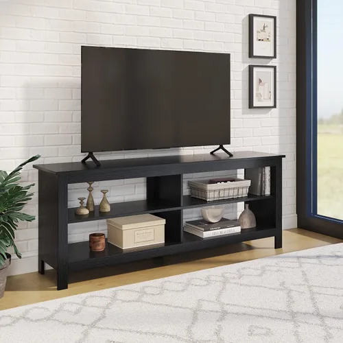 Miniatura 4 de Panana Moderno soporte de TV con 4 estantes abiertos, centro de entretenimiento de 55 pulgadas para televisores de hasta 65 pulgadas, consola de TV