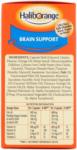 Miniatura 7 de Haliborange Omega-3 para niños con vitaminas 90 cápsulas masticables de naranja