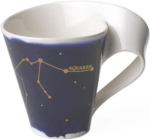 Villeroy & Boch NewWave - Taza de estrellas con asa, bonita forma con motivo de acuario, porcelana premium, fabricada en Alemania, apta para