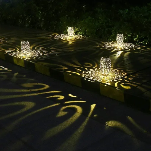 Miniatura 4 de esgarden Paquete de 2 faroles para exteriores mejorados de 15 lúmenes, regalos de jardinería, faroles solares para patio, luces colgantes