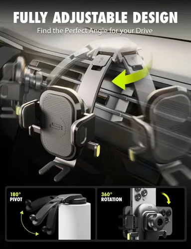 Miniatura 2 de Bracketron OneClick - Soporte para teléfono y cargador de automóvil de perfil bajo, soporte universal para automóvil, diseño inteligente de rotación