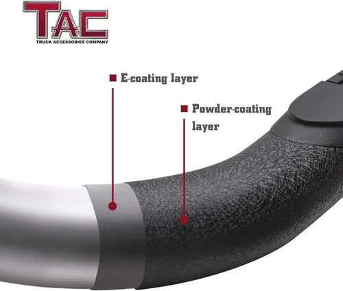 Miniatura 5 de TAC - Estribos laterales compatibles con Toyota Tacoma 2005-2023, camioneta de doble cabina de 3 pulgadas, barras laterales negras, accesorios