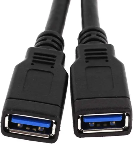 Miniatura 6 de MaxLLTo 2 puertos 7.9 in longitud USB 3.0 tipo A hembra a la placa base de 20 pines adaptador de cable negro 1 pieza