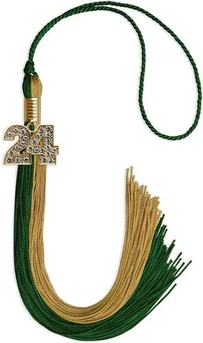 Miniatura 14 de Endea Graduation Borla de doble color con dije dorado (negro/oro brillante, 2022)