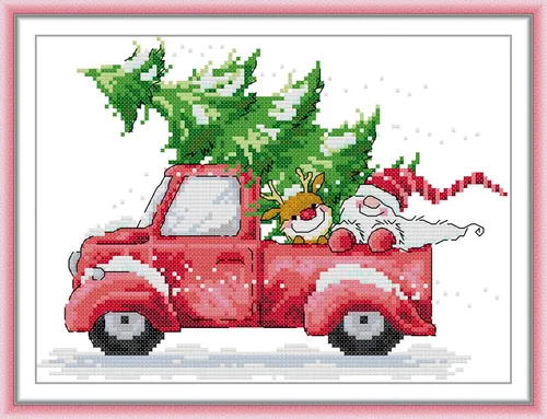 Miniatura 19 de Howie's Needlepoint Kits de punto de cruz, kits de bordado de patrón navideño preimpreso de 14 quilates, gama completa de kits de costura