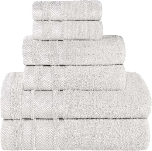 Miniatura 46 de Superior Juego de toallas de algodón de 9 piezas, toallas absorbentes suaves de felpa, artículos esenciales de baño, ducha, lujo, esponjosas