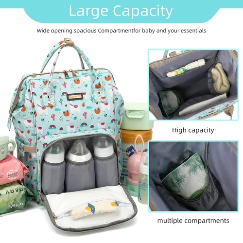 Miniatura 6 de GAIVP Mochila para pañales, bolsas de pañales para bebés, niñas y niños, bolsas de bebé para mamás papás, bolsa cambiadora de pañales con bolsillos