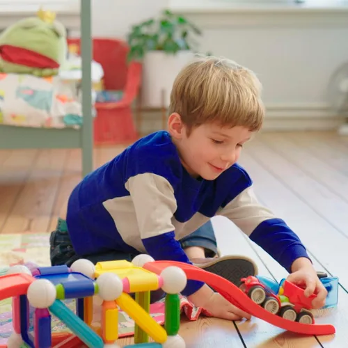 Miniatura 2 de SmartMax Stunt Cars - Juego de construcción de descubrimiento magnético STEM con vehículos en movimiento con piezas de construcción seguras
