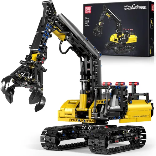 Miniatura 10 de Mould King - Juegos de construcción de excavadora RC, 13112 Kits de modelo de ingeniería con control remoto APP, conjuntos de vehículos