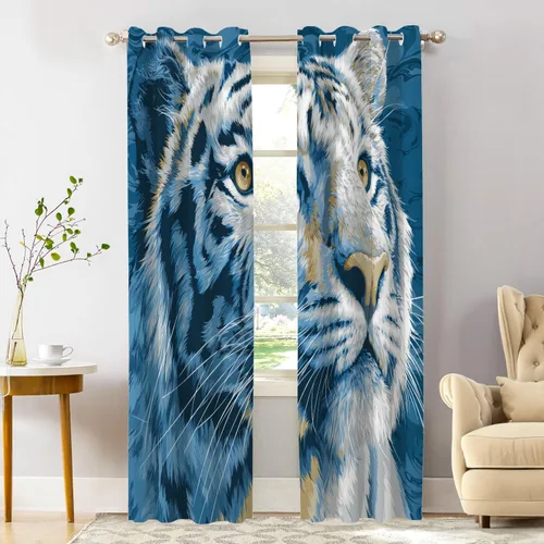 Miniatura 35 de Shrahala Abstract Pattern Geometric Blackout Window Curtains, Concentric Squares Thermal Insulated Curtains Grommet Long Drapes for Bedroom,Living