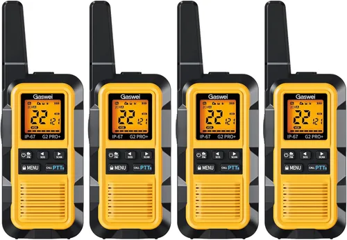 Gaswei G2Pro+ IP67 Walkie Talkies flotantes impermeables con doble PTT, radio FM, SOS y alertas meteorológicas NOAA, radios bidireccionales de largo