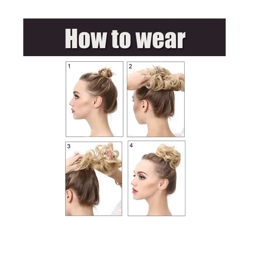 Miniatura 5 de Extensiones de cabello sintético ondulado estilo francés para mujer (#1 negro azabache)