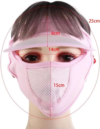 Miniatura 2 de Máscara facial de verano para mujer, protección solar, máscara de Gini, protección de los ojos, protección UV, velo, sombreros para conducir