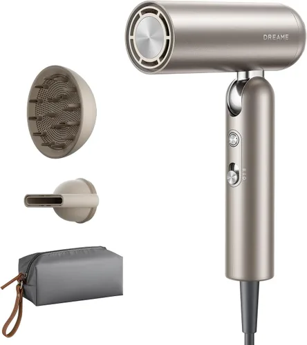 Dreame Secador de pelo de bolsillo 2026, secador de pelo plegable portátil con difusor, secado rápido, motor sin escobillas de alta velocidad, iones
