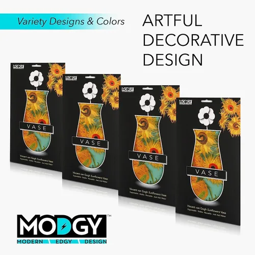 Miniatura 5 de MODGY Florero expandible, plástico decorativo moderno plegable impreso jarrones para centros de mesa para bodas, mesa de comedor, decoración