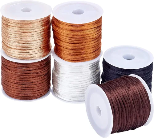 PH PandaHall Cuerda de nailon de 0.079 pulgadas (0.079 in), hilo de seda de 6 colores, hilo de seda chino para collar trenzado, pulsera de amistad,