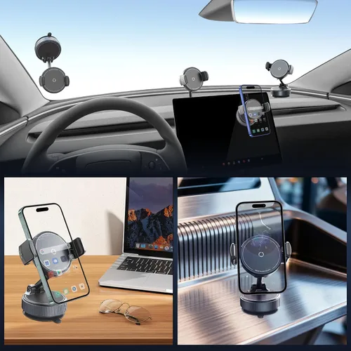 Miniatura 6 de Soporte de teléfono con ventosa de nano gel de 360°, soporte universal ultra fuerte para teléfono celular, soporte de vacío manos libres
