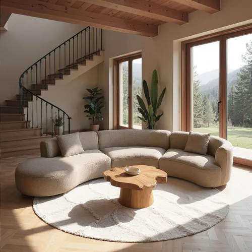 Miniatura 13 de Acanva - Sofá seccional curvo moderno para sala de estar, sofá modular de tela bouclé minimalista y cómodo para apartamento, oficina en casa, 114