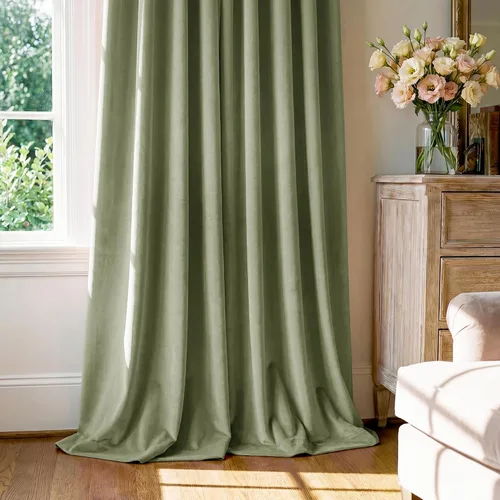 Miniatura 261 de StangH Cortinas de Terciopelo Verde Esmeralda de 96 Pulgadas - Cortinas Opacas de Terciopelo de Lujo Súper Suaves, Elegante Cobertura de Ventana