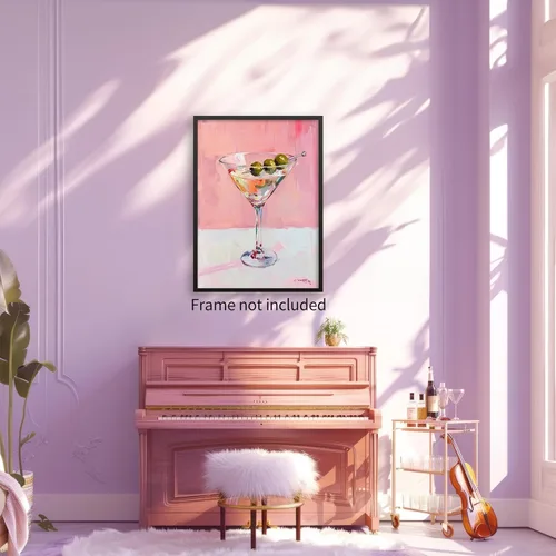 Miniatura 4 de Pósteres vintage de Martini rosa a la moda, cócteles, bebidas alcohólicas, impresiones artísticas de pared para el hogar, apartamento, cocina, bar