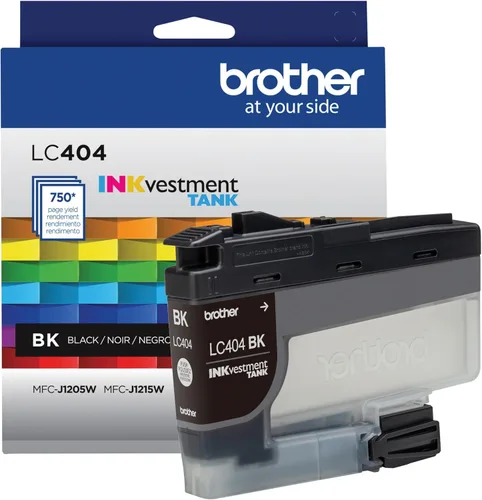 Brother Cartucho de tinta negro genuino LC404BKYield INKvestment Tank - Rendimiento de página: 750