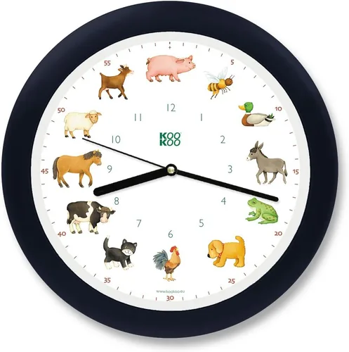 Miniatura 11 de KOOKOO Kids World Sunny Flower - Reloj de pared para niños con sonidos naturales, 12 animales de granja Flor soleada