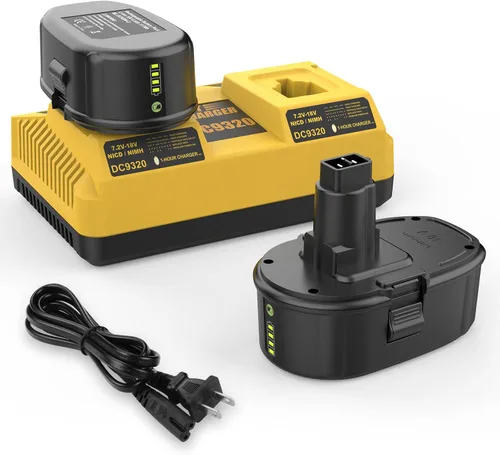 Paquete de 2 baterías de litio de 7.0Ah de repuesto para batería Dewalt de 18 V DC9096 DC9098 DC9099 DE9039 DE9095 + 2 puertos DC9320 cargador dual