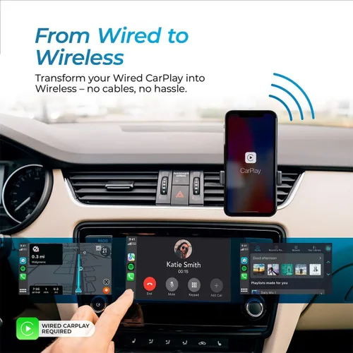 Miniatura 2 de AutoSky Adaptador inalámbrico CarPlay 2025 Pro Edition - Adaptador inalámbrico CarPlay más rápido y compacto de fábrica con cable CarPlay Cars