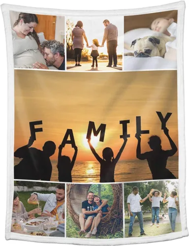 Miniatura 12 de Mantas personalizadas con collage de fotos, mantas personalizadas con texto y imagen, mantas de franela suave, mantas de cama regalo para bebé