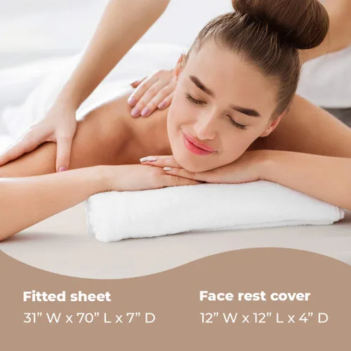 Miniatura 5 de ForPro Professional Collection Funda impermeable para mesa de masaje, juego de sábanas protectoras de tratamiento de spa para mesas de masaje