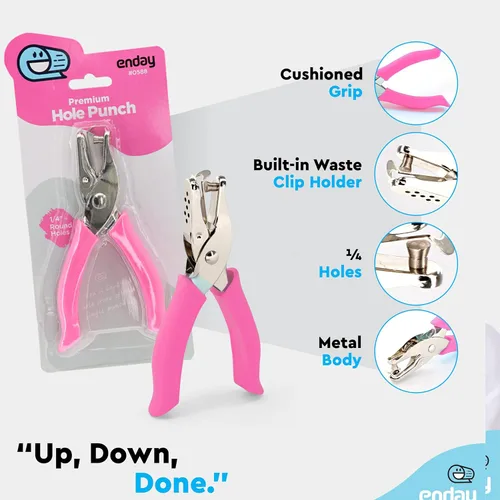 Miniatura 3 de Emraw Premium Perforadora de un Solo Agujero con Empuñadura de Amortiguación, Perforadora de Agujeros de Alta Resistencia para Tarjetas