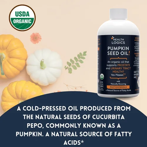 Miniatura 6 de Health Logics Aceite de semilla de calabaza de 12 onzas orgánico prensado en frío Vegetariano, sin OMG, sin gluten Seguro para cocinar Apoya