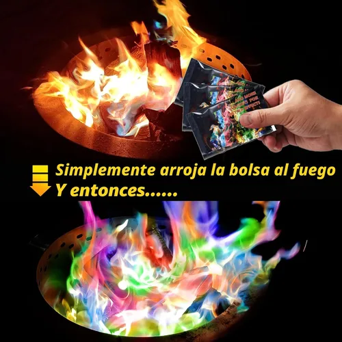 Miniatura 3 de HGD (Paquete de 6) Paquetes de cambio de color de fuego de campamento mágico para fogata, chimenea interior/exterior, hoguera - llama mágica de arco