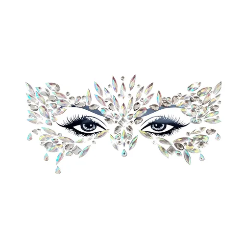 Miniatura 33 de Neva Nude Tatuaje facial de mariposa con purpurina morada con joyas de cristal brillante, adhesivo de grado médico, impermeable y resistente al
