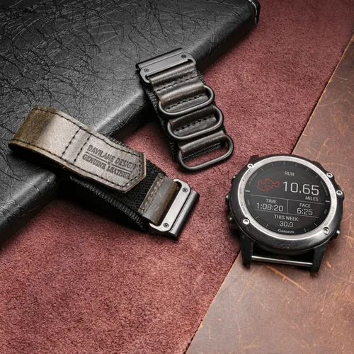 Miniatura 2 de Compatible With Garmin Watch Band, Leather Watch Band Sports Strap For Green