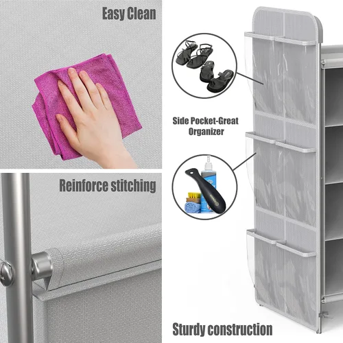 Miniatura 8 de Simple Houseware - Organizador de zapatero con cubículo de 4 niveles y 16 cubos, color gris