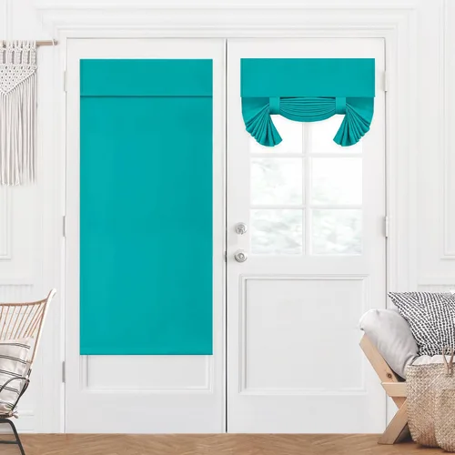 Miniatura 102 de Cortina térmica para puerta con bolsillo para barra, opacas, tratamiento de ventanas con ojales y ojales Deconovo 1 panel