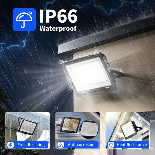 Miniatura 3 de Luces de inundación de 120 W para exteriores, luz de seguridad LED más brillante de 14400 lm con enchufe, impermeable IP66, reflector de luz diurna