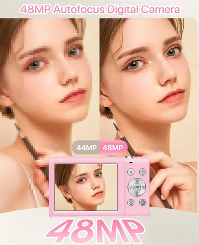 Miniatura 2 de Cámara digital, cámara de videoblogs 4K para YouTube con cámaras de enfoque automático para fotografía con zoom digital 16X, cámara digital compacta