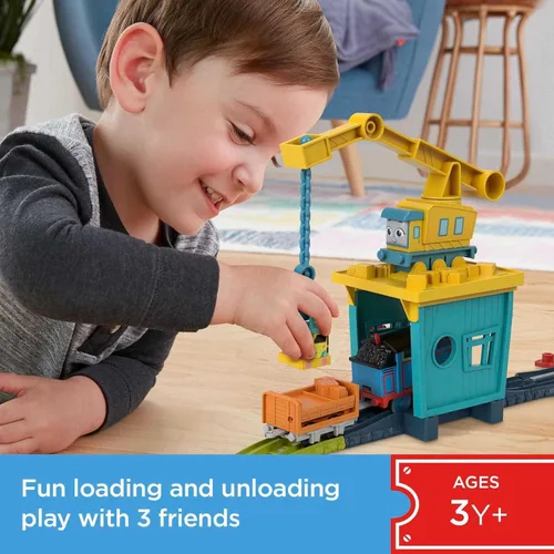 Miniatura 2 de Thomas & Friends Juego de tren de juguete motorizado Fix 'em Up Friends con Carly the Crane, Sandy the Rail Speeder y Thomas para niños en edad