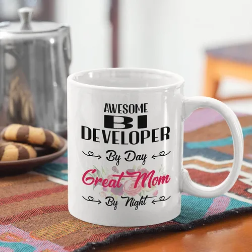 Miniatura 28 de Regalo del día de la madre de hija, hijo a mamá Taza de cerámica blanca de 11 oz, 15 oz - Analista Administrativo
