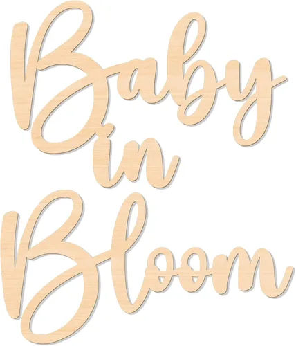 Miniatura 11 de Baby in Bloom - Decoraciones de madera para baby shower, letrero de madera para decoración de pared de bricolaje, telón de fondo de revelación