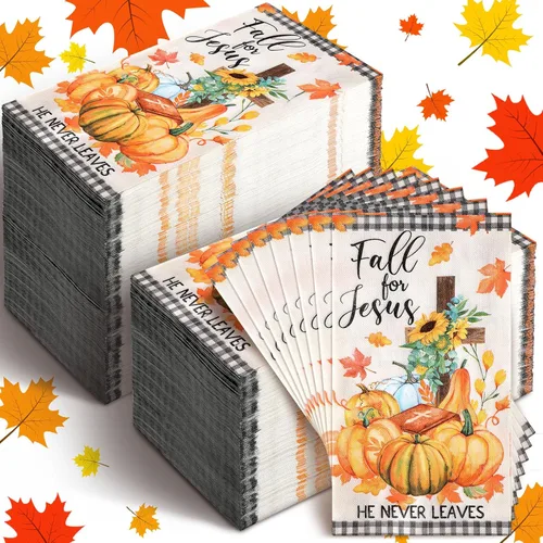 Miniatura 9 de Karenhi 200 Piezas Servilletas Desechables Decorativas Religiosas 2 Capas Toallas Desechables Cristianas para Baño Servilletas de Papel