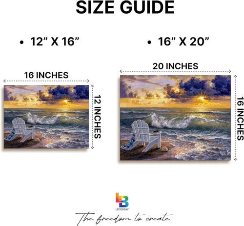 Miniatura 5 de Ledgebay Kit de pintura por números DIY para adultos en lienzo enmarcado: Kit de pintura por números para principiantes a avanzados, los kits