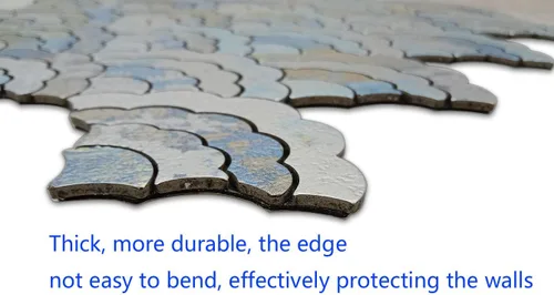Miniatura 4 de XUANINY 11 hojas de azulejos autoadhesivos para salpicaduras de metal, mosaico de aluminio en forma de nube adhesivo 3D para decoración de pared